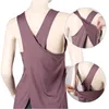 Yoga Outfit Shirt Women Gym Quick Dry Sports s Cross Back Top Womens Fitness Sleeveless Vest 230411