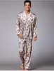 Herren-Nachtwäsche! Sexy Pyjama-Anzug für Männer, seidig glatt, Anti-Echt-Seide, Bademantel, Freizeit, elegantes Zuhause, setzt QTZ073