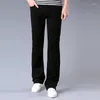 Pantaloni da uomo Pantaloni casual in velluto a coste micro-svasati da uomo Coreano elastico slim-fit svasato Taglia 27-36 38