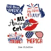 4th of July Heat Transfer Patches Independence Day Party Thermo Heat Transfer Sticker On Clothes DIY Washable Print-On T-Shirt Iron On Patches