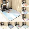 Table Mats Plant Style Kitchen Absorbent Drying Mat Silicone Pad Accessories Watercolor Flowers Printing Napkin Dish Cup