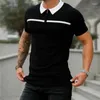 Heren t shirts zomer heren t-shirt turn down kraag kleurblok bodem shirt sport vrije tijd fashion trend kleding korte mouw