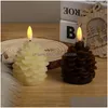 Ljus juldekoration Led Head Pinecone Electronic Candle Lamp Home Indoor Scene Layout Lights Drop Delivery Garden Dhoc3