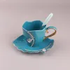 Кружки Кофейная кружка Креативный подарок для любителей Чашки 3D Керамика со стразами и блюдцами ZM807175O