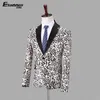 Costumes pour hommes Blazers 2023 Jacquard couleur assortie Blazer hôte Performance imprimé léopard