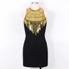 Basic Casual Dresses Runway Dress Spring Summer Brand Style Neck Sleeveless Black Sequins Womens Fashion Sanmus