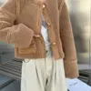 フォーム23秋/冬の新しいウエスタンスタイルシングル胸肉装飾革の毛皮統合ショートテディジャケットコート