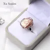 With Side Stones Natural FreshWater 14-20mm Baroque Square Pearl Vintage Ring 14K gold filled Simple Classic Women's Jewelry Adjustable Size Gift 230410