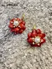 Hoop Huggie Glseevo Natural Coral Pendant örhängen Kvinnlig röd blomma handgjorda mode luxe damer örhängen fina smycken bröllop gåvor1042 230411