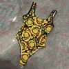 Golden Jacquard badkläder lyxiga kvinnors bikini Ny vintage baddräkt en bit baddräkt