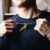 Ny mode lyxig designer rock hiphop smycken cool titan stål stilig djur tiger hänge halsband för män