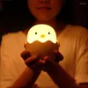 Veilleuses LED enfants lumière coquille d'oeuf poulet lampe USB Rechargeable doux Silicone chambre décoration lampes gradation humeur