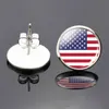 Dangle Chandelier Fashion Women Silver Plated National Flag Earrings Canada America Mexico Jamaica Bahamas Cuba Barbados Glass Dome Stud Earrings Z0411