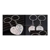 Lovers Keychain Metal Heart-Shaped Couple Keychains Couples Two In One Heart Key Chain Valentines Day Gift Wonderf Blessing Of Love Dr Dhj3B