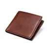 財布Yuecimie Creative Multi-Card Cowhide Wallet for Male Brown Short Business Coin Purse Card本物の革の男性