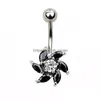 Navel Bell Button Rings D0663 Wings Pink Color Nipple Ring Drop Delivery Jewelry Body Dhgarden Otex5