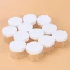 Bouteilles d'emballage 12 Pcs Vide En Plastique Transparent Slime Bocaux De Faveur Widemouth Récipients Rechargeables Avec Couvercles Pour Artisanat Cosmétiques Lotions