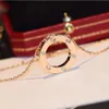 Big Cake Diamond Rose Gold Necklace for Female Niche, High-end and Fashionable, Versatile Titanium Steel, Non Fading Collbone Chain