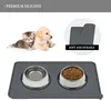 Silicone Pet Food Mats Tray - Non Slip Pet Dog Cat Bowl Mats Placemat - Dog Pet Cat Feeding Mat - Waterproof Dog Cat Food Mats -Pet Water Mats for Carpet
