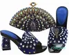 Dress Shoes Nice Looking Grass Green Women Pumps And Bag Set With Big Crystal Decoration African Match Purse