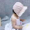 Şapkalar Prenses Bebek Bonnet Şapka Dantelli Kız Bebek Beanie Pamuk Doğdu POGRAHLAR SUNHAT H189D