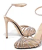 Luksusowa marka letnia Alevi Milano Sandals Buty Lady Penelope High Obcing Crystal Strappy Party Wedding Sexy Women Walking EU35-42