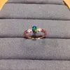 Cluster Rings YULEM Est Black Opal Ring Real 925 Sterling Silver 4x6mm Size Natural Gemstone Good Colorful Fire Change Birthstone