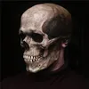 Party Masks Full Head Skull Mask Carnival Adults Realistc Anonymous Halloween Moveable Mouth Jaw Anime Horror Helmet Skeleton Headgear 230411