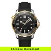 Wristwatches 10BAR 100M Water Resistant Black Dial MIYOTA Automatic Watch DIVER300M Style Bond Limited Edition Sapphire Crystal Blue Lume