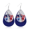 Dangle Chandelier Independence Day Leather Leather Earrings USAMERICAN AMERICAN AMERICAN AMERICANE FIVEPOSTED STAR MULMILAYER PU JEWELRY STRIPE TEARDROP STATEME STATEMES Z0411