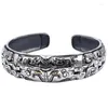 Hänghalsband charmiga S925 sterling silver gör gammal stil odjur öppen thailändsk personlighet retro trendsättare med mäns armband