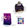 4 PC Gift Wrap Ramadan Party Gift Bags and Gift Wrapping Stickers Ramadan Festival Supplies for Eid Mubarak Party Treat Box Candy Bags 367A Z0411
