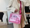 Borse da donna marcata a maglie borse per donne per donne in PVC grande shopper pvc lady spalla borse da viaggio da viaggio da viaggio