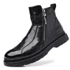 2023 printemps/hiver hommes Chelsea bottes, Style britannique mode bottines, noir Brogues en cuir véritable chaussures décontractées Brouge bottes