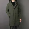 Mens Down Parkas quiltade jacka Märke huva tjocka varma män Windbreaker Winter Slim Korean Fashion Cotton Padded 231110