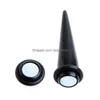 1.6Mm-18Mm Magnetic Fake Ear Taper Stretcher Black Pointed Cone Expander Vortex Auricle Piercing Jewelry Drop Delivery Dhejx