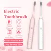 Tandenborstel est ultrasone elektrische tandenborstel oplaadbare USB met basis 6 modus volwassenen sonische tandenborstel IPX7 Waterproof reisdooshouder 230411
