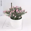 Decoratieve bloemen Arrangement Plastic boeket Bloemen Gypsophila Fake Babys Adem Artificial voor thuistafel El Garden Decor