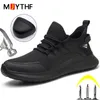 Safety Shoes Fashion Safety Shoes Men Anti-Smashing Steel Toe Cap Puncture Proof Indestructible Light Breathable Sneaker Work Shoes Quality 231110