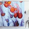 Ocean Life Shower Curtain Colorful Jellyfish In Seaside Pattern Waterproof Multi-size Douchegordijn Bathroom Decor Curtains242C