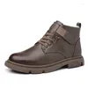 Boots Fujeak Casual Warm Leather Shoes Waterproof Comfortable Ankle Plus Size Trendy Men's Anti-slip Fashion Cotton