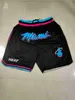 Miami''heat''men Throwback Basketball Shorts Pocket Pant i15n#