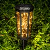 Lampes solaires d'extérieur étanches, lampe de paysage de jardin, éclairage de jardin, éclairage de pelouse de camping, guirlande lumineuse à 50led, blanc chaud, lanterne d'arbre hexagonale scintillante