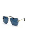 Neue Modedesign Männer und Frauen quadratische Sonnenbrille 0244S Metallhalbrahmen einfacher und beliebter Stil vielseitige Outdoor-UV400-Schutzbrille