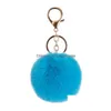 37 Colors 8Cm Imitate Rabbit Fur Ball Keychain Pom Car Handbag Fluffy Faux Key Ring Drop Delivery Dhmhl