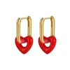 Boucles d'oreilles de luxe en forme de cœur, couleur contrastée, boucle d'oreille, vent froid, sens senior, niche française, design, bibelots coréens
