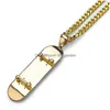 Collane con ciondolo Mens Collana Hip Hop Gioielli Sier Oro Catena a maglia cubana Fashion Skateboard Per uomo Drop Delivery Pendenti Dhgarden Ot4Tg