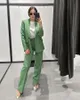 Женские спортивные костюмы Blazer and Pant 2023 Solid Woman 2 штуки нарядают наряды элегантные женские брюки одежда винтажные набор моды 230411