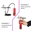 Airbrush Tattoo Supplies 32 PSI Cordless Airbrush With Pocket Compressor Portable Higher Pressure Black And Red Color 1.2M Hose Pneumatic Tool Pump 230411