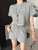 Tracksuits Casual Summer Women Designer Sportanzug Kleidung rein Baumwolle Kurzarmbrief Tshiort mit Shorts Set Top -Qualität SM